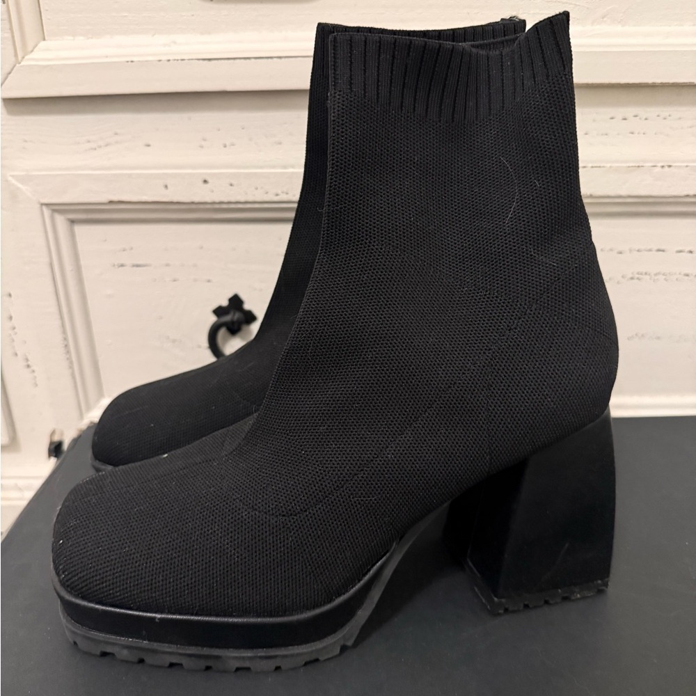 Black Sock Style Ankle Booties